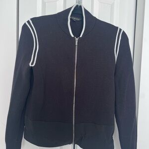 Athleta Black Cardigan with Cream Trim